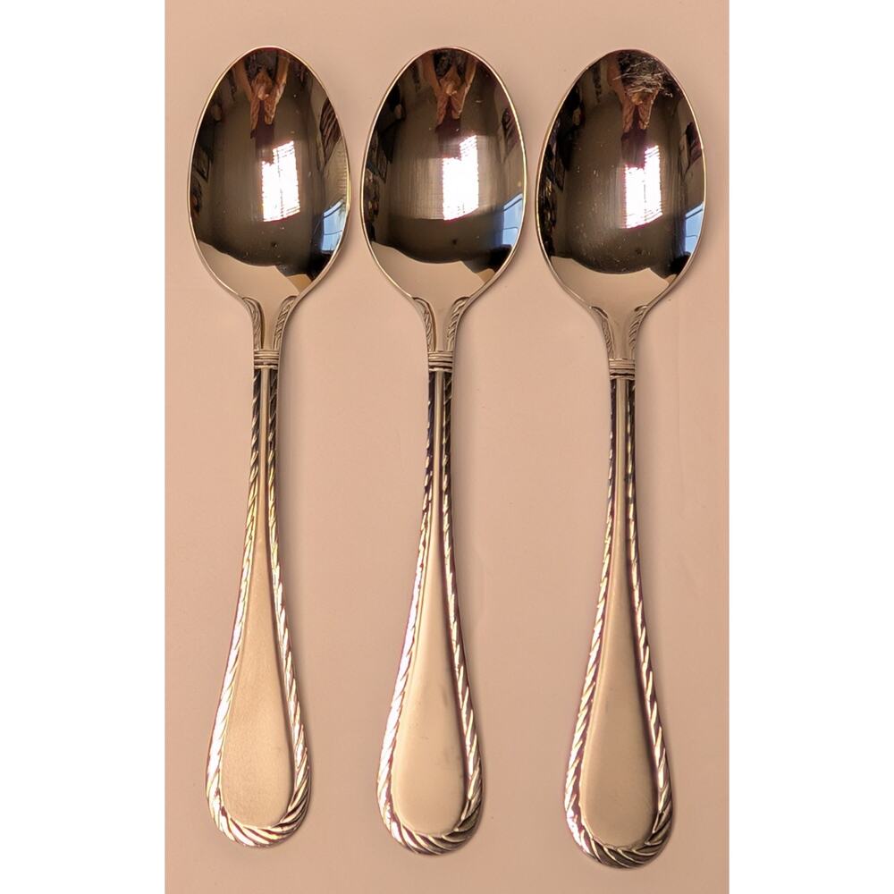 Cambridge Carlyle Mirror Tablespoon Flatware (3) Stainless China Satin Rope Edge